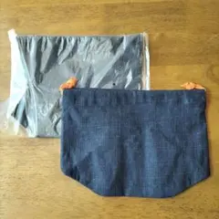 デニム調 巾着袋 2個セット