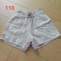 110サイズ スラップスリップ 花柄刺繍 ショートパンツ