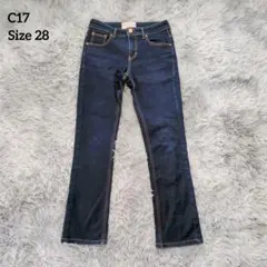 C17 シーセブンティーン ストレッチ ストレート デニムパンツ 28