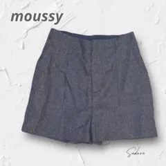 R3380【マウジー】ショートパンツ グレンチェック ネイビーグレー系 脚長効果