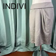 インディブ スカート グレー系 41 ゆったりサイズ おしゃれ エレガント
