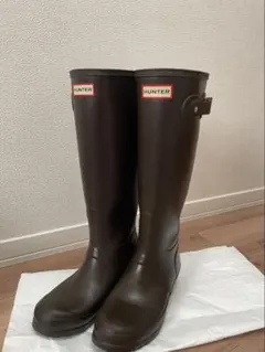 HUNTER バックル ロングブーツ ブラウン UK4