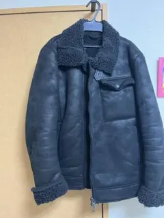 黒シアリングレザージャケット