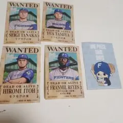 ファイターズ手配書ステッカー(レイエス、伊藤大海、田中正義、田宮裕涼)セット