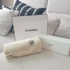 CHANEL タオル ホワイト 縁取りブラックバスタオル＆フェイスタオル
