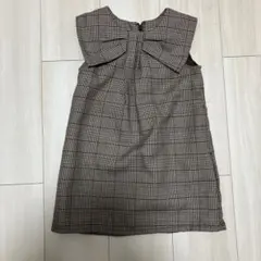 petit main チェック柄 ノースリーブワンピース 100