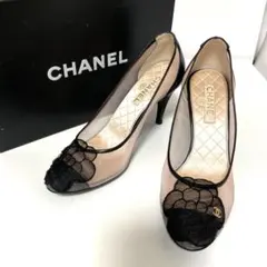 24kcat様専用！CHANEL☆カメリアバックストラップパンプス☆ピンク36