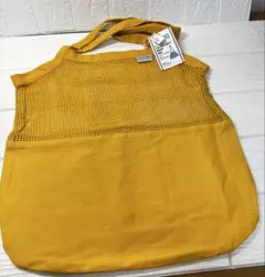 DULTON COTTON HALF MESH BAG L イエロー　美品のサムネイル