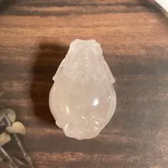 天然石　ローズクオーツ　ロングイ（龍亀）カービング