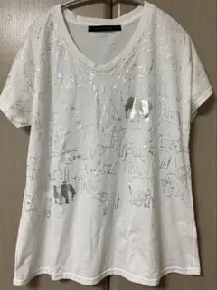 象柄 シルバープリント 半袖カットソーのサムネイル