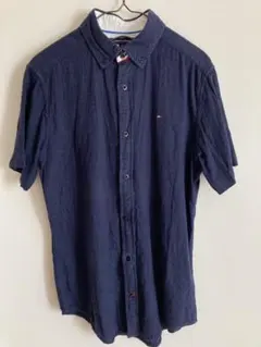 TOMMY HILFIGER ネイビー 半袖シャツ Sサイズ