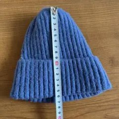 monmimi ニット帽 ブルー　おまけのタートル