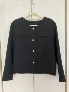 美品 ノーカラージャケット 黒 Mサイズ