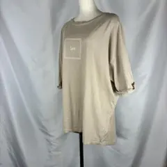 Lee　刺繍ロゴ　Tシャツ　L　ベージュ　オーバーサイズ　B5493