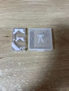 レジン 小物ケース ケース デコ リボン ハート ピンク 白
