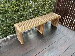 木製スラットデザインテーブル - メルカリ