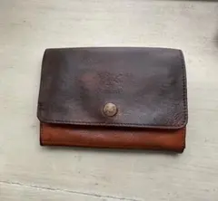 イルビゾンテ　レザー 二つ折り財布　リペア後未使用　ツートーンカラーカスタム