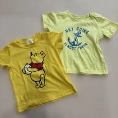 90cm くまのプーさん イエロー Tシャツ 2枚セット