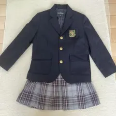ネイビー ブレザー チェック柄スカート セット