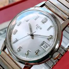 4090【シックでお洒落】メンズ 腕時計 エルジン 動作品 アンティーク 