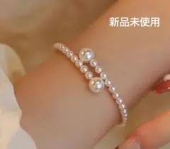 新品 未使用 ホワイト パールビーズ ブレスレット