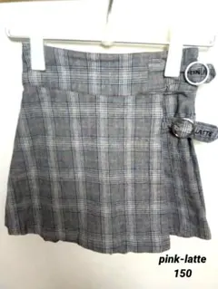 ピンクラテ　150　XSサイズ　キュロットスカート
チェック柄　キュロット