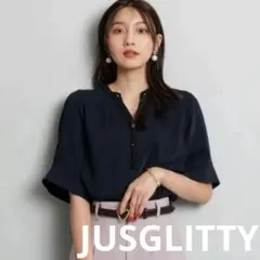 JUSGLITTY ジャスグリッティー ★ チェック ラッフル ブラウス ジャスグリッティー JUSGLITTY ラッフルスリーブチェックブラウス