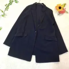 UNIQLO ユニクロ　ドレープロングジャケット　とろみ素材　Mサイズ　ブラックのサムネイル