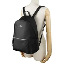 【極美品】ケイトスペード リュック バックパック ゴールド 黒 ナイロン ラージ