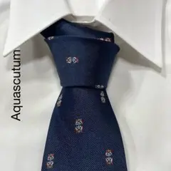 TG2812 Aquascutum パターン柄 シルク ネクタイ イタリア製