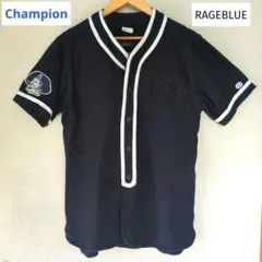 Champion×RAGEBLUE ベースボールシャツ 刺繍ロゴ 背番号7