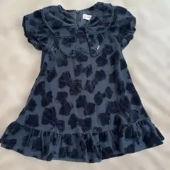 フリル付き ワンピース 90★ブラック