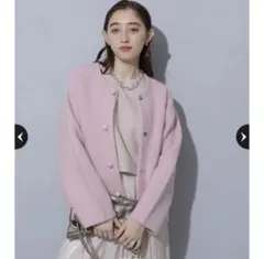 rirandture ピンク　パール釦コクーンニットジャケット Rirandture パール釦コクーンニットジャケット 83355530 同型