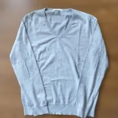 カシミア混UNIQLO グレー Vネックセーター XL