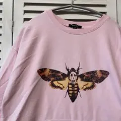 ムービー スウェット 古着 ピンク 羊たちの沈黙 蛾 映画