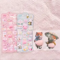 おなか&おしりシール　4点セット　ぷにぷに　犬