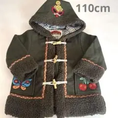 ヒステリックミニ　モスグリーン　ダッフルコート　キャラ　刺繍　100cm