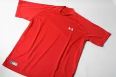 未使用品 アンダーアーマー 半袖 インナー MD ヒートギア ルーズ 胸ロゴ 赤
