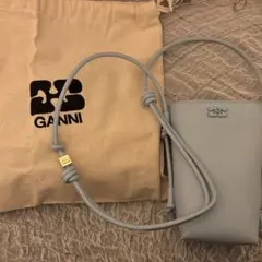 GANNI ライトグレー ショルダーバッグ 保存袋付き
