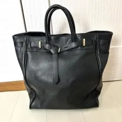 ロペ☆トグルベルト レザートートバッグ ブラック A4可能 本革 シボ革
