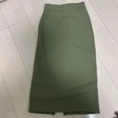 オリーブグリーン リブ編み タイトスカート
