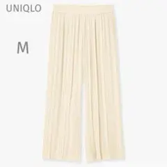 ユニクロ【M】シフォンプリーツスカートパンツ♡ベージュ♡サラサラ♡ナチュラル