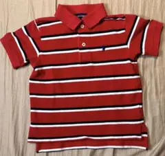 赤ストライプ ポロシャツ