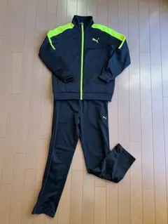 PUMA トレーニングウェア セット 黒/蛍光イエロー