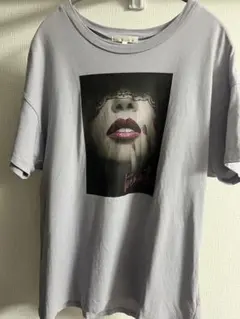 【rienda】プリントTシャツ 半袖 グレー F 薄紫のサムネイル