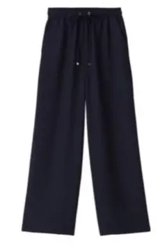 美品［GU］＊ドローストリングイージーワイドパンツ＊BLACK / XL