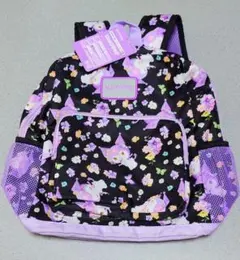 クロミ　リュック　花柄　子供用　ジュニア用　黒のサムネイル