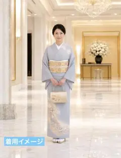 ゆりのはな 夏の付下げ 駒絽 付下げ 友禅ボカシ 銀彩入り 花柄 正絹