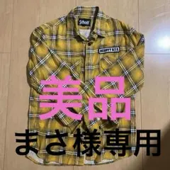 美品　Schott イエローチェック 長袖シャツ　長袖　チェック柄　Mサイズ