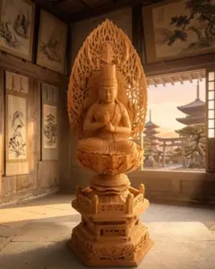 喜雲銘 木彫 大日如来 坐像 仏像 彫刻 オブジェ - メルカリ